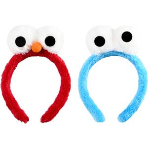 2 Pack Adorable Red Blue Monster Costume & Eyes Headband, Perfect Cartoon Fuzzy Costumes for Halloween Parties