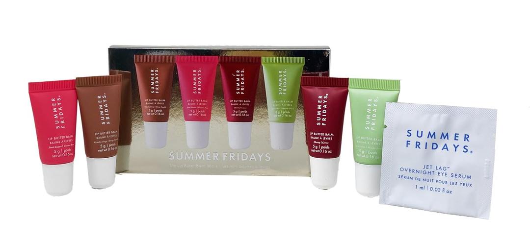 Summer Fridays The Lip Butter Balm Minis - Vanilla Beige, Pink Guava, Cherry and Sweet Mint (.16 Oz each)