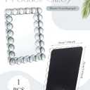 9.45 x 7.09 Inch Vanity Table Mirror Bubble Crystal Framed Desk Makeup Mirror Beaded Standing Room Decor for Dressing Tabletop Living Room Bedroom Office Home