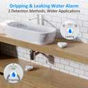 5 Pack Water Leak Detectors for Home, Stechro 4 Levels Adjustable Audio 0-120dB Water Sensor Alarm Leak Detector with Leak and Drip Alert, IP66 Water Leak Sensor for Basements Kitchen Sink Laundry