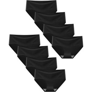 Finihen Teen Girls Underwear Seamless Big Girls Panties No Show Multipack (15-16 Years, Black)
