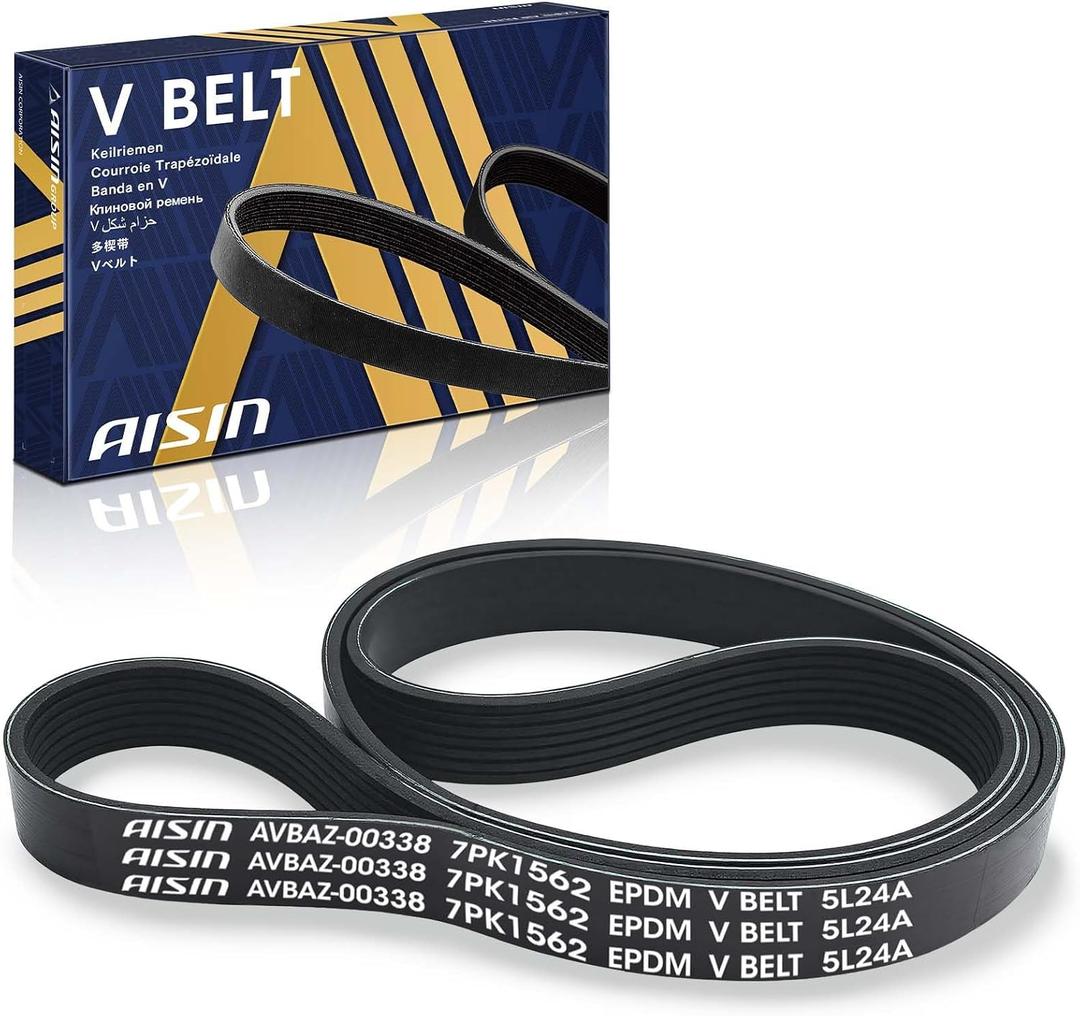 AISIN AFTERMARKET AVBAZ-00338 Serpentine Belt 61.50" Length | Compatible with Nissan Quest 2011-2013, Chevrolet C8500 2003, GMC C6500 Topkick C7500 Topkick 2003 - 3.5L 7.2L 7.8L