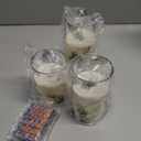 LUSHABOR Christmas Flameless Candles, 3 Pack Battery Operated Candles for Christmas Mantel Decor, Glass LED Flickering Candles Home Xmas Party Holiday D3 H4 5" 6", Trees