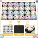 7.6x12 ft Large Smile Face Classroom Rug Composition Notebook Educational Area Mat Pastel Happy Face Play Carpet Back to School Learning Mat for Preschool Playroom Nursery Kindergarten(Smile)