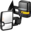 Towing Mirrors Rear View Mirrors fit for 2007-2017 Toyota Tundra, 2008-2017 Toyota Sequoia Power Control Heated Side Mirror