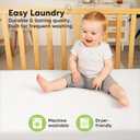 2-Pack Waterproof Crib Mattress Protector Cover Fitted - Quiet Baby Crib Mattress Pad Sheets, 52" x 28" Soft Quilted Cotton Baby Sheet, Machine Washable, Easy Fit, Durable (Soft White/Mavy)