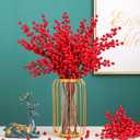 Artificial Red Berries Christmas Berries Stems for Winter Home Decor Christmas Decorations