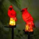 Baquler Large Cardinal Solar Light 12'' Cardinal Gift for Women Red Bird Glowing Statue Decoration for Vintage Glowing Tree Garden Centerpiece Outdoor Yard Stump Memorial Patio