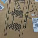 3 Step Ladder Folding Step Stool with Wide Anti-Slip Pedal, 330LBS Capacity, Lightweight Portable Stepladder for Home and Kitchen Use, Cream Chocolate