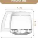 14-Cups Coffee Carafe Replacement Pot Compatible with Cuisinart Coffee Machine DCC-2200RC, DCC-2200, DCC-3200, DCC-3200P1, DCC-3200FR, DCC-2600, DCC-2800,DCC-1800FR CBC-7400 CBC-7000PC White