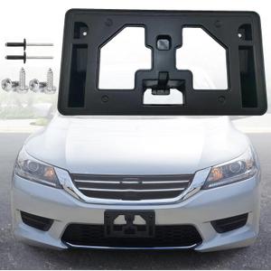 FASTCHE Front Bumper License Tag Plate Frame Bracket Holder Compatible with 2013 2014 2015 Honda Accord Replace # HO1068113 71145T2AA00