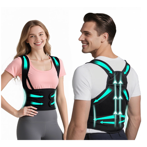 Back Brace Posture Corrector for Men & Women, Upgraded Full Back Support with Adjustable Shoulder Straightener and Waist Support Straps, Breathable Back Brace for Office Work, Long Sitting & Daily Wear, Comfortable Posture Support for Upper & Lower B