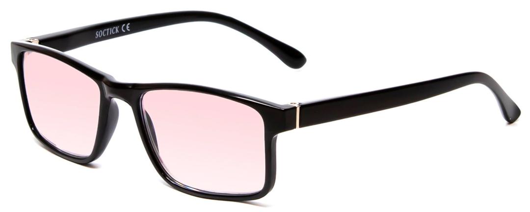 Medspex FL-41 Migraine Reading Glasses with Tinted Lenses Unisex Light Sensitivity Glasses for Indoors | Blue Light & Fluorescent Filter | Spring Hinge Frame | Magnification 2.00x & Black