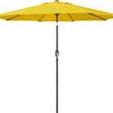 Blissun 9' Outdoor Patio Umbrella, Outdoor Table Umbrella, Yard Umbrella, Market Umbrella with 8 Sturdy Ribs, Push Button Tilt and Crank (Yellow)