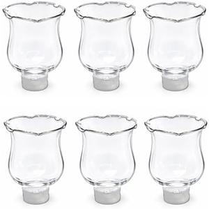 4E's Novelty Clear Glass Votive Cups with Peg - Pack of 4 - Tulip Votive for Candelabra Candle Holder, Home Interior Candle Sconce Glass Replacement Parts, Shabbat Candle Oil Lamp (3.25" Tall)
