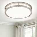 DLLT Flush Mount LED Ceiling Light: 13 Inch 5CCT (3000K-6000K) & Dimmable Ceiling Light Fixtures for Bedroom Hallway - 24W Modern Brushed Nickel Super Bright Kitchen Lighting Fixtures Ceiling