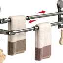 Suction Cup Towel Bar, Adjustable Towel Racks for Bathroom, Suitable for Bathroom Accessories, Kitchen and Hand Washing Station (21.7-39 in)