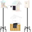 Bird Feeder House for Outdoor, 2 Pack 109 Inch Bird Feeder Pole for Outside Heavy Duty, Adjustable Feeder Stand for Smart Wild Birds Watching