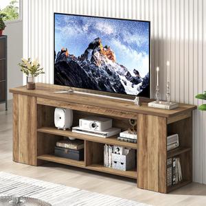 EXCEFUR Rustic Oak Wooden TV Stand for Televisions up to 60 Inch, 53.5 inch