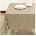 Tablecloth, Heavyweight 4 Gauge, 60 x 84 Inch Rectangle, Sand Indoor Outdoor Waterproof Wipe Clean Table Cover