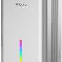 Dehumidifiers for Home (85 OZ Water Tank, 800 sq.ft) Quiet Small Dehumidifier for Basement Bedroom Bathroom with Drain Hose, 3 Gear Timer, Sleep Mode, Auto Shut Off, 7 Color Ambient Light