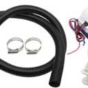 Jecoupoon 1100GPH Automatic Boat Bilge Water Pump Kit 1-1/8 Inch Dia 12V with 6FT Hose 2 Clamps and Thru-Hull Fitting Compatible with Fishing Boats Yachts Speedboat (Automatic)