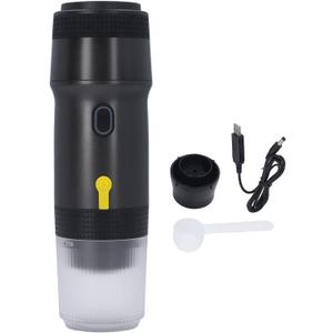 Yunir Portable Electric Espresso Machine, Travel Coffee Maker for Camping, Cordless Heating Full Automatic Capsule Coffee Machine for RV, Hiking, Office