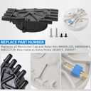 V8 Distributor Cap and Rotor kit for Mercruiser and Volvo Penta 5.0, 5.7, 6.2 Engines, 350 MAG MPI 5.0 5.7 GXI GI - 898253T29, 8M0060495, 3858975, 3858977, 18-5247, 8M0061335