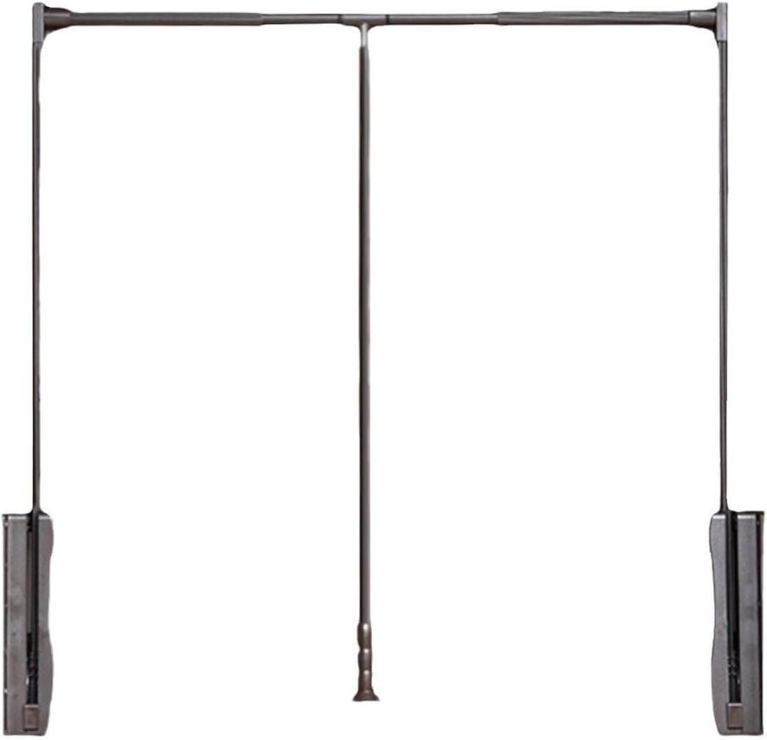 HOWHY Pull Down Closet Rod - Adjustable Side Mounted Closet Rod for Hanging Clothes,Easy to take and store clothes (Widths:27.56~36.61)
