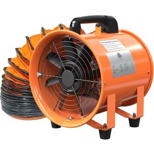 12 Inch Utility Blower Fan 2300CFM Industrial Portable Exhaust Fan with 16.4Ft Duct Hose, 3420 r/min High Velocity Ventilation Extraction and Ventilation Fan