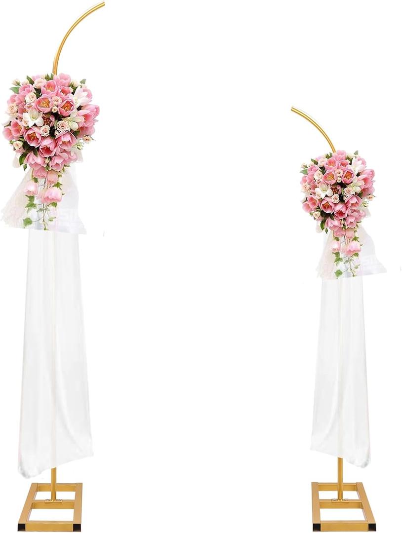 Wedding Arch Backdrop Stand, Metal Arch Stand Wedding Arch Frame Wedding Arches for Ceremony Gold Arch Backdrop Flower Arch Stand Floral Arch Birthday Party, Graduation Background Decoration