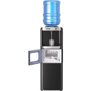 ICEPURE 3-in-1 Water Dispenser with Built-in Ice Maker, Water Cooler Dispenser for 5 Gallon Bottle Top Loading, Hot and Cold Water Dispenser with Child Lock for Home and Office, 33lbs/24H