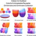 KX-WARE Everyday Plates set of 12 - Unbreakable and Reusable 10 inch Plastic Dinner Plates, Coastal Color | Dishwasher Safe, BPA Free