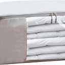 Comforter Storage Bag - Folding Organizer bag for King/Queen Comforters, Pillows, Blankets, Bedding/Quilt, Blanket, Duvet, Mothproof Space Saver; Large Collapsible Organizers, 24"x14"x11"