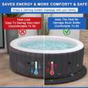 Nuanchu 78 inch Round Hot Tub Mat, 0.6 inch Thick Large Non‑Slip Spa Floor Pad for Inflatable Tub, Waterproof Eva Foam Pool Padding for Indoor Outdoor, Black