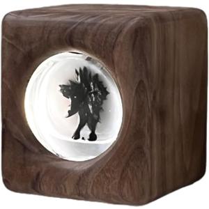 Sound-Activated Dancing Ferrofluid Walnut-Colored Casing, Ferro Fluid Sound Visualizer, Symbiote in a Bottle, Cool Desk Accessories Office Desk Decor