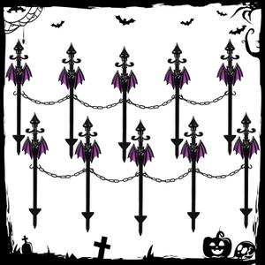 Vercraft 10 Pack Halloween Fence Yard Outdoor Decorations, Bat