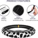 Cow Print Universal 15 Inch Steering Wheel Covers Non Slip Neoprene Car Wrap Cover For Adults