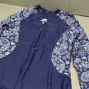 Halcurt Women Swim Shirt with Built-in Bra Rash Guard with Pockets Thumb Hole Swimsuit Top Paisley, XL