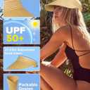EW EastWater Beach Sun Visor Hats for Women, Wide Brim UPF50+ Sun Protection Straw Hat Packable Foldable for Summer