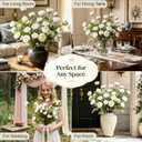 6Pcs Peonies Artificial Flowers Fall Flower Indoor for Vase, White