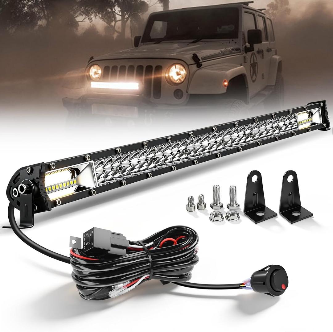 CO LIGHT LED Light Bar 26 inch 36W Spot & Flood Combo Beam Driving Light Bar - IP68 Waterproof Work Lightbar with Mounting Brackets & 6D Reflectors for Off-Road, Trucks, ATV, UTV, SUV, Pickup (26inch)
