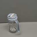 Papablic Glass Breastmilk Pitcher, Formula Mixing Pitcher with Mixing Handle Lid, Wide Mouth Mason Jar Mixer with Flip Locking Spout, Easy to Clean, BPA Free, Blue