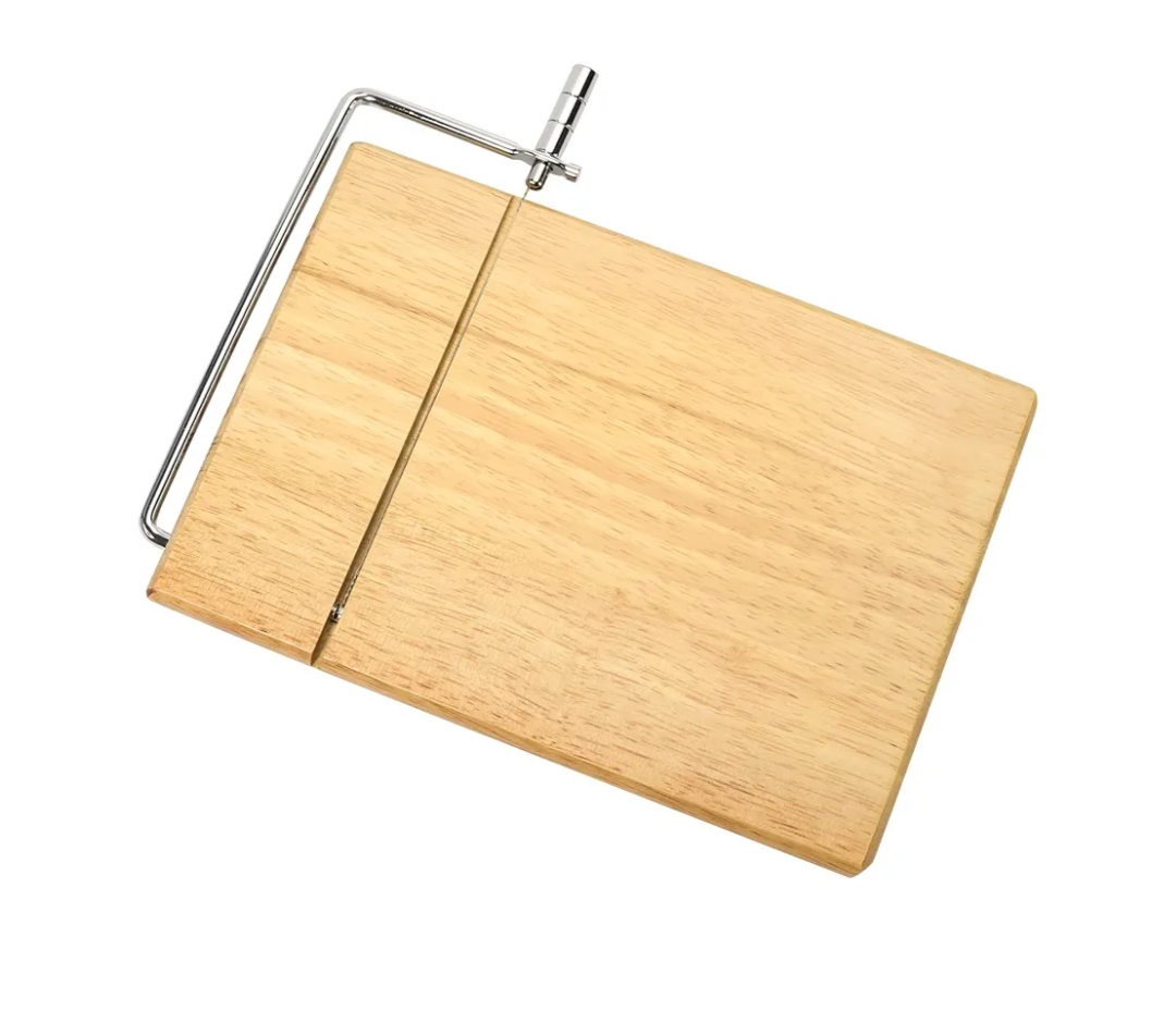 Cheese Slicer with Replacable Stainless Steel Wire, Wood Cheese Cutter, for Cheese, Butter, Soft Food (Oak)