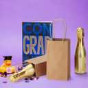 BagDream 100 Pack 3.5x2.4x6.7 Inches Mini Gift Party Favor Bags Small Brown Gift Bags with Handles Bulk Recyclable Kraft Paper Sacks