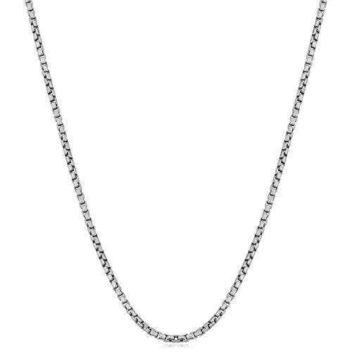 Sterling Silver Italian  1.2 mm Diamond Cut Box Chain Necklace , 36" Pack Of 3