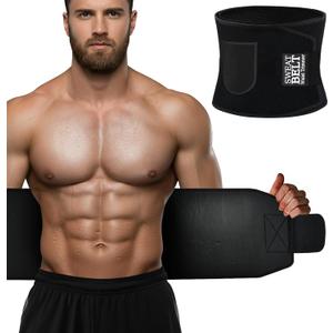 AMZBOSS Waist Trainer for Women & Men, Waist Sweat Band, Belly Band Sweat Belt, Stomach Wrap, Body Shaper Belt Trimmers (Black, M)