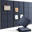 Felt Bulletin Board Tiles -28"x18" Cork Board Alternative for Office Decor, Push Pin Board Wall Organizer 6-Pack-Navy Blue