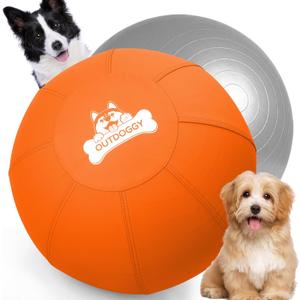 Herding Ball for Dogs 18 Inch - Dual-Layer Heavy Duty Herding Ball for Australian Shepherds, Border Collies & Corgis | Outdoor Herding Toy for Small/Medium Dogs - Backyard Training and Play - Orange