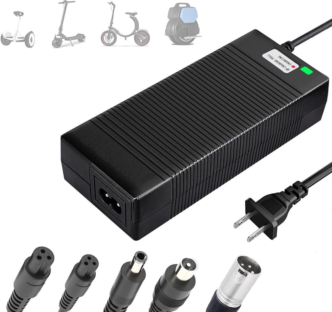 EVAPLUS UL Certified 42V 2A Fast Charger with 5 Type Plugs for 36V Lithium Batteries Compatible with Pocket Mod, Sports Mod, Electric Scooters